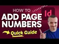 How to ADD Page Numbers in Adobe InDesign Step by Step