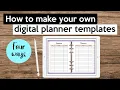 How to make digital planner templates - Goodnotes other PDF apps