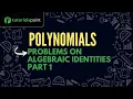 Class 9 Polynomials Problems on Algebraic Identities Part 1 Tutorialspoint