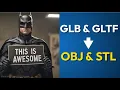 convert GLB GLTF to OBJ STL online