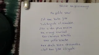 Décrire Un Personnage وصف شخص بالفرنسية وصف أختي باللغة الفرنسية تعلم محادثة من الصفر جمل مترجمة 