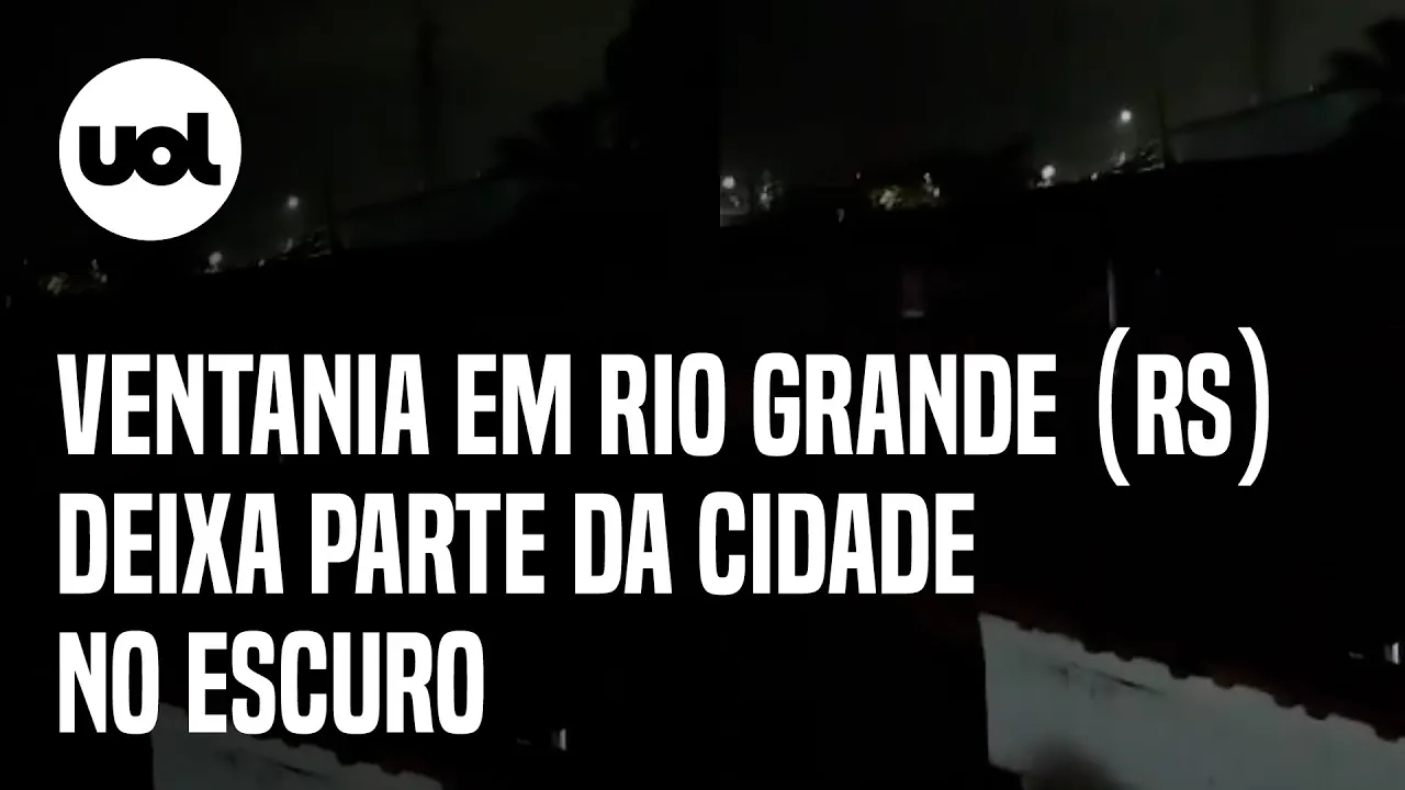 Ciclone causa 1 morte no RS; ventania deixa parte da cidade de Rio Grande (RS) no escuro