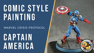 Painting Captain America Comic Style Marvel Crisis Protocol 