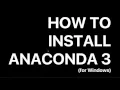 Python Tutorial How to install anaconda 3 for windows