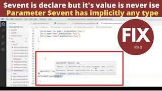 Event is declare but it value is never used parameter event has implicitly has any type