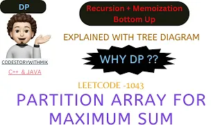 Partition Array for Maximum Sum Why DP Recursion Memo Bottom Up Leetcode 1043