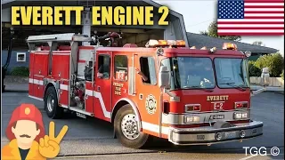 PEACE Everett Fire Dept Engine 2 Responding Siren Lights