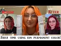 Bleaching my money piece and using Ion Permanent in Intense Red to dye my hair - Vlog