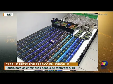 Casal é preso por tráfico em Joinville. Polícia para os criminosos depois de tentarem fugir