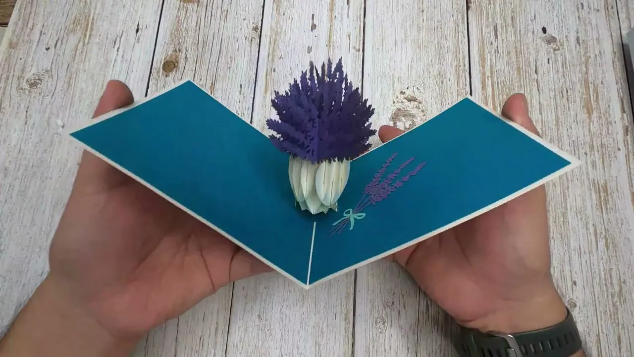 DIY Lavender Vase Pop Up Card SVG - Cut File for Cricut & Silhouette