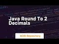 java round to 2 decimals