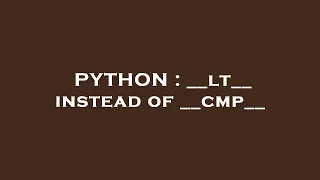 PYTHON -