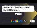 Count Partitions with Even Sum Difference Leetcode 3432 DSA Hindi Code With Deepak