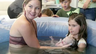 Unassisted Home Water Birth Baby 8 