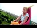 BLONDE GIRL HILARIOUS ROLLER COASTER REACTION