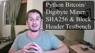 Python Bitcoin Digibyte Miner SHA256 Block Header Testbench
