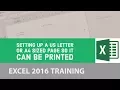 Setting up a US letter or A4 sized page so it can be printed - Excel 2016