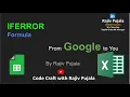 6 Master IFERROR Error Handling in Excel Google Sheets Simplified by a Googler