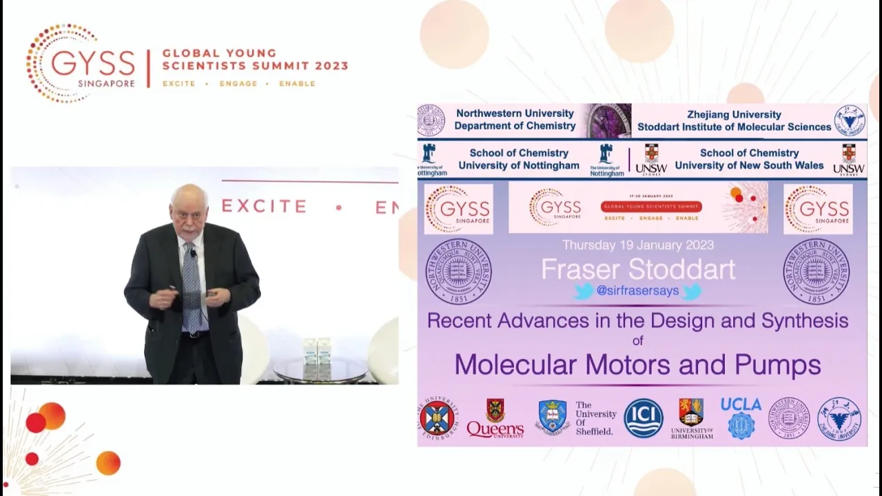 Fraser Stoddart at GYSS 2023 – Recent Advances in the Synthesis of Molecular Motors and Pumps