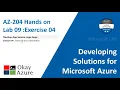 okay azure AZ 204 Lab 09 Exercise 04