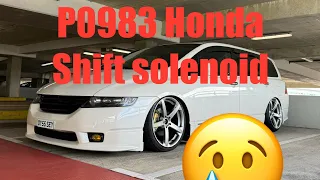 Honda Accord code P0983 Shift solenoid how to find it and replace it