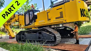 Bridge remplacement Demolition RC excavator KOBELCO SK1000D Scania Truck PART 2