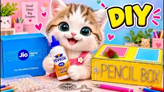 I Made Cute Big Pencil Box 😍!How to make pencil box | DIY Pencil Box | Miniature Craft 