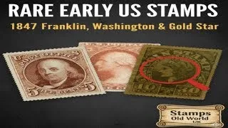 Stamps Old World UK Value of 1847 5 Cent Franklin 3 Cent Washington