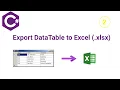 2 export datatable to excel c export datatable to excel xlsx in c