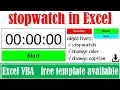 Create stopwatch in Excel