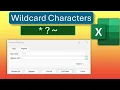 Wildcard characters in Microsoft Excel How to use wildcard characters in ms Excel