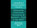 Selenium Interview Question Answer - Part 2 Set of 25 Q A