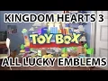KH3 Toy-Box All - Lucky Emblems Locations Mickey Emblems