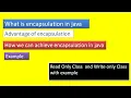 encapsulation in java data hiding in java what is encapsulation in hindi example