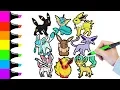 Coloring Pages Pokemon Colouring Eevee evolution and normal form Eevee