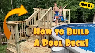 How to build a multi level above ground pool deck with storage and lockable gate