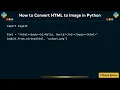 How to Convert HTML to Image in Python