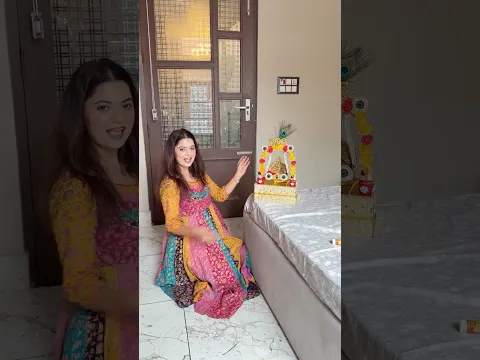 Aj janamasthmi par ladoo ke lie bnaya jhula 🦚🤩 #shorts #minivlog #sejalgabashorts