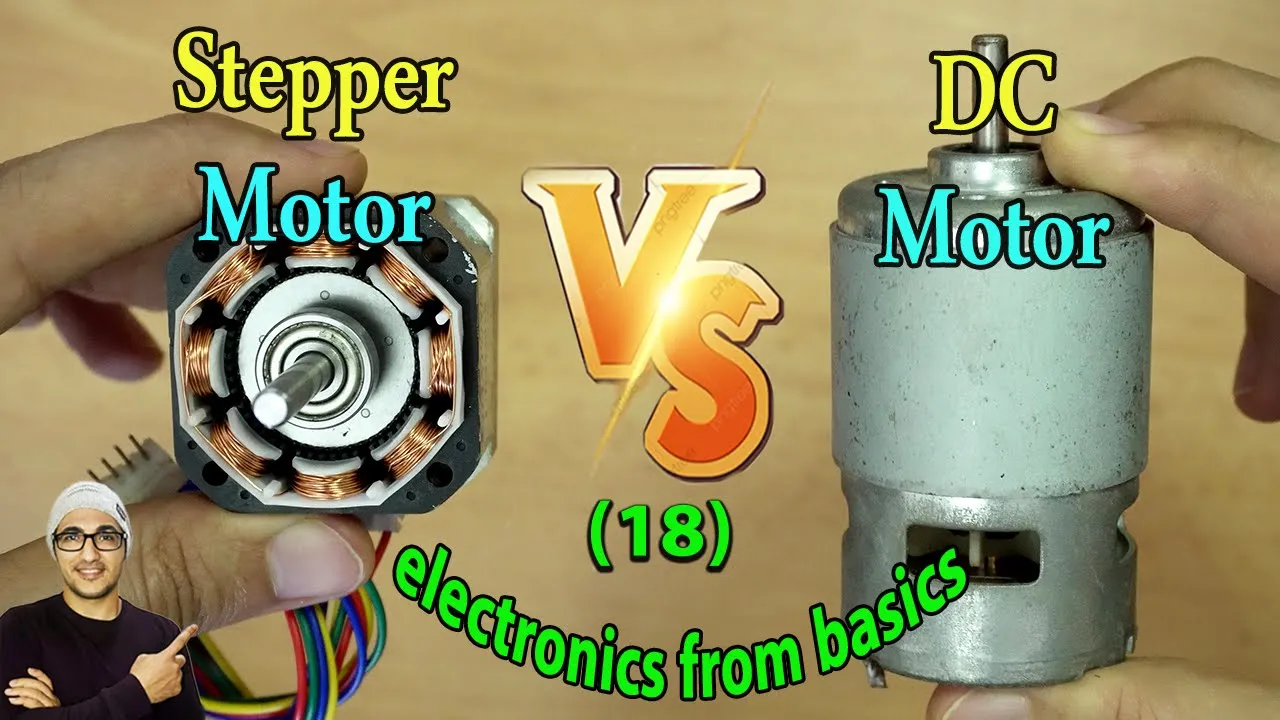 الفرق بين موتور التيار المستمر وموتور الخطوة #DC Motor vs #Stepper Motor