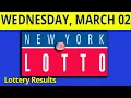 New York Lottery drawing for March 2 2022