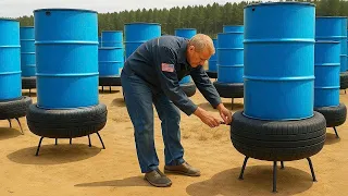 Very few people know about this amazing invention! FREE Recycling Idea from tires + cement!