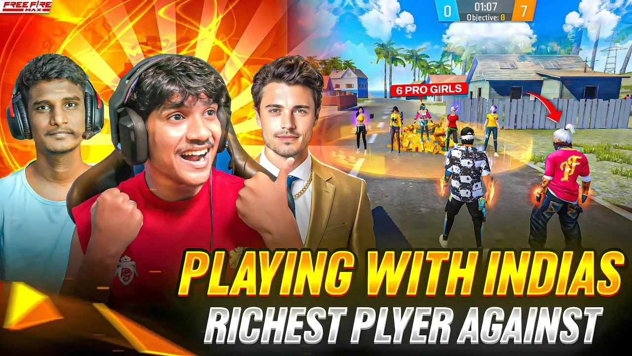 PLAYING WITH INDIAS RICHEST PLAYER🤑 2 V 6 AGAINST 6 PRO GIRLS 🤬LOST BY 0/8 🥵#freefire #dfg