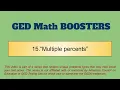 GED Math Booster 15 How to find the discount when two discount percentages are applied