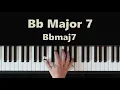 How To Play Bb Major 7 Bbmaj7 Chord On Piano