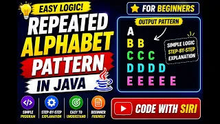 Repeated Alphabet Triangle Pattern in Java Easy Logic
