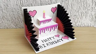 DIY - 3 D Birt ay Card Pop-Up Birt ay Card Special Birt ay Card Easy Cake Card bday card