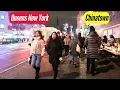 Walking Flushing Queens at Night Unexpected NYC Streets 4K