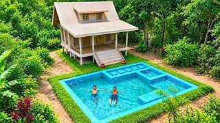 2 Man Build a Beautiful Underground Swimming Pool The Front Luxury Mud House in Forest