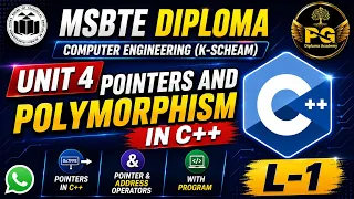 Lecture 1 Pointers in C Pointer Address Operators with Program Unit 4 OOP MSBTE K-Scheme
