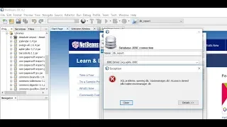 Solution SQL problems opening db filename db Access is denied netbeans and ireport